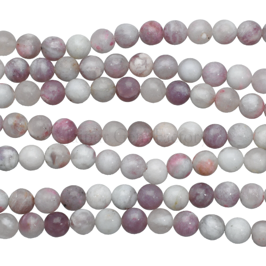 Lepidolite Smooth Round Beads 8mm 15 Inch Strand