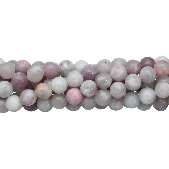 Lepidolite Smooth Round Beads 8mm 15 Inch Strand