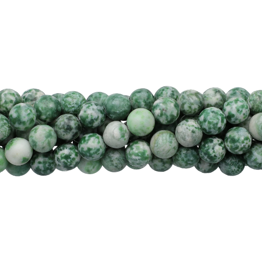 Green Spot Jasper Smooth Round Beads 15 Inches Strand