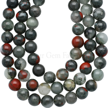 African Blood Agate Smooth Round Beads 8mm 15 Inch Strand