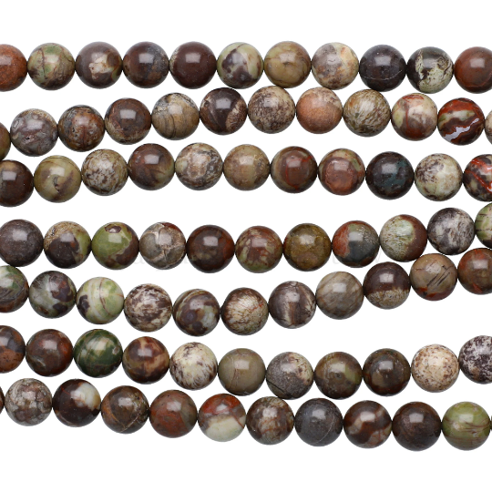 Opalite Jasper Smooth Round Beads 8mm 15 Inch Strand