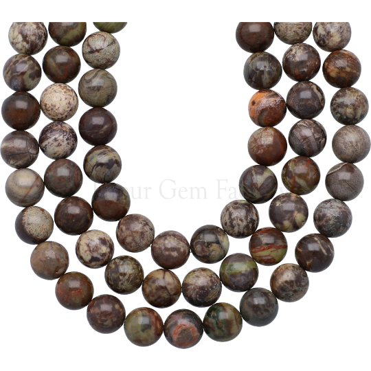 Opalite Jasper Smooth Round Beads 8mm 15 Inch Strand
