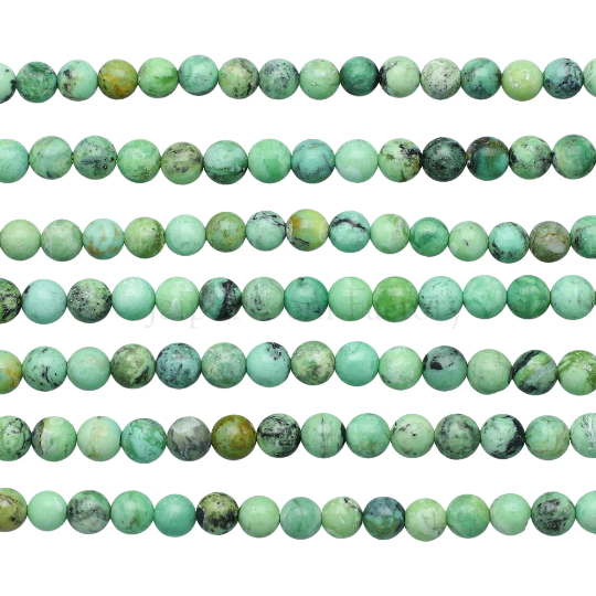 Genuine Green Variscite Smooth Round Beads 15 Inches Strand