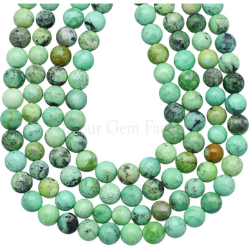 Genuine Green Variscite Smooth Round Beads 15 Inches Strand
