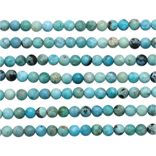 Blue Opal Smooth Round Beads 6mm 15 Inch Strand