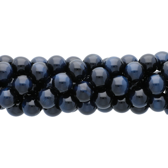 Blue Tiger Eye Smooth Round Beads 10mm 15 Inch Strand