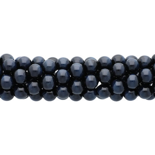 Blue Tiger Eye Smooth Round Beads 8mm 15 Inch Strand