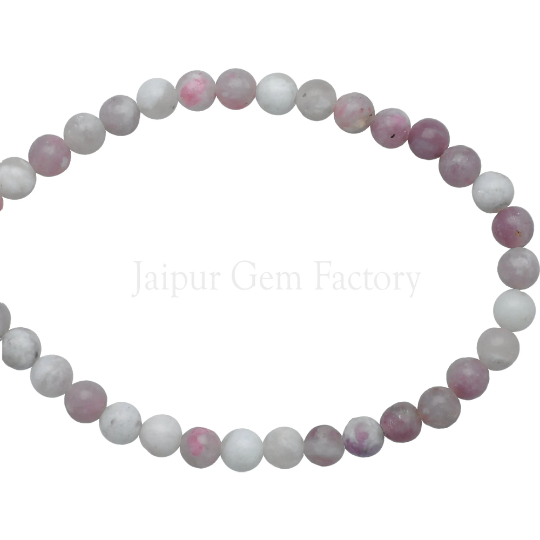 Pink Gray Lepidolite Smooth Round Beads 6mm 15 Inch Strand