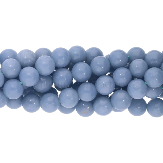 Angelite Smooth Round Beads 8mm 15 Inch Strand