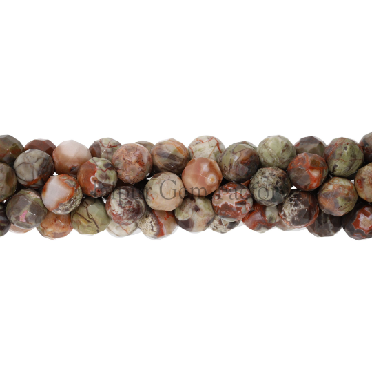 Opalite Jasper Faceted Round Beads 8mm 15 Inch Strand