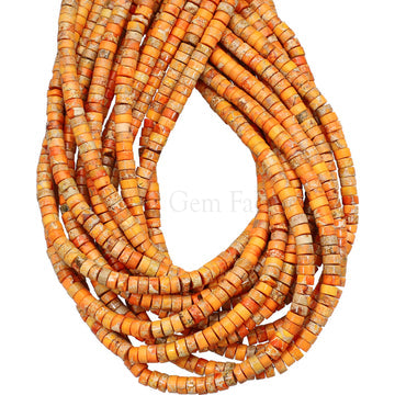 4 MM Impression Jasper Smooth Heishi Beads 15 Inches Strand