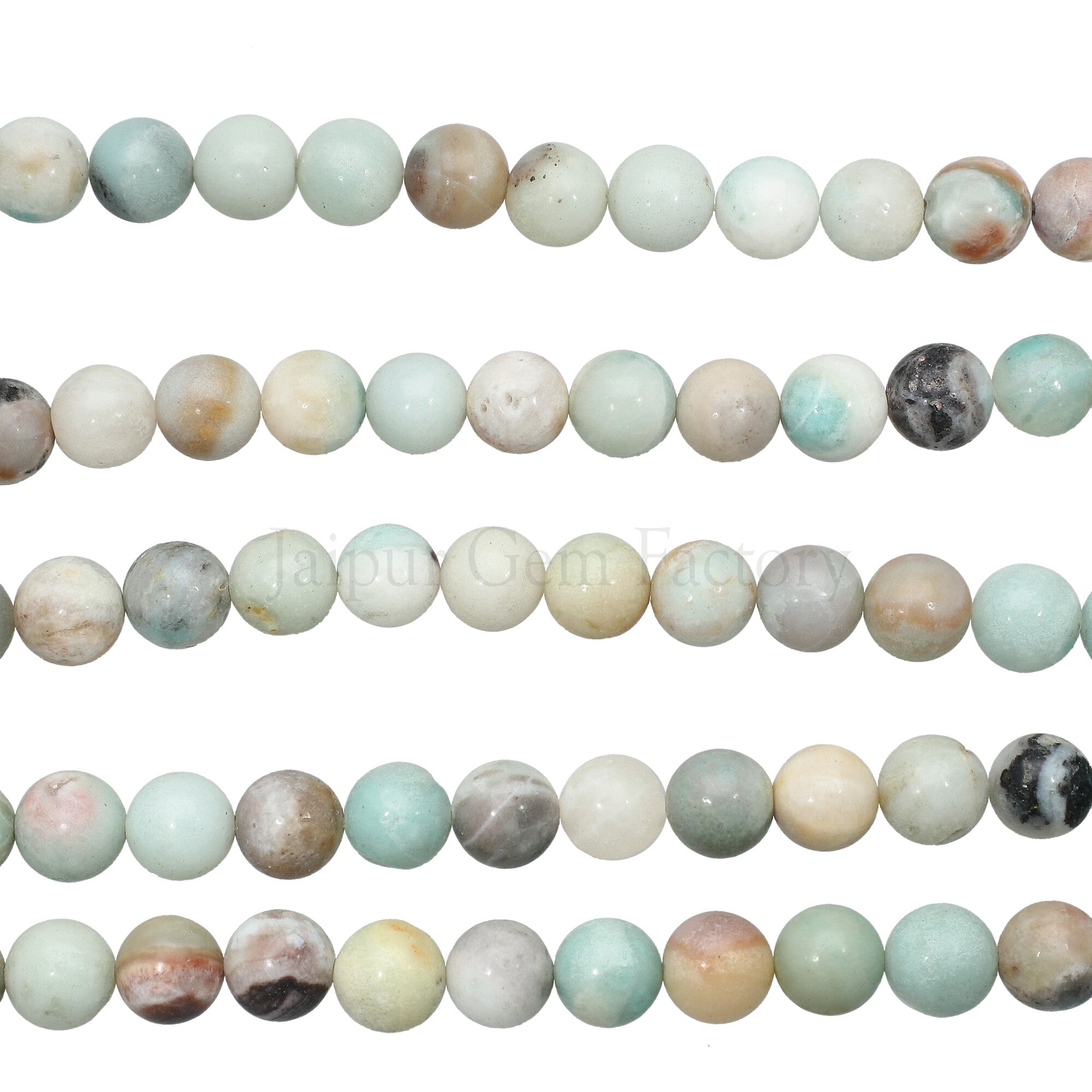 10 MM Mix Amazonite Smooth Round Beads 15 Inches Strand