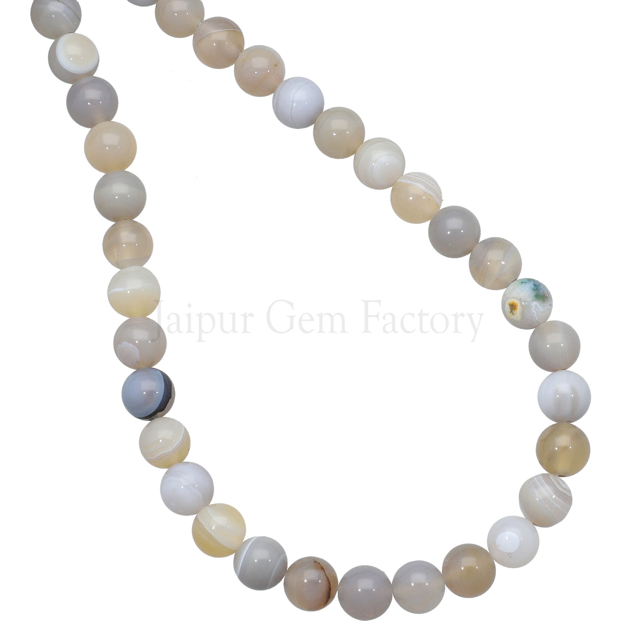 8 MM Banded Botswana Agate Smooth Round Beads 15 Inches Strand