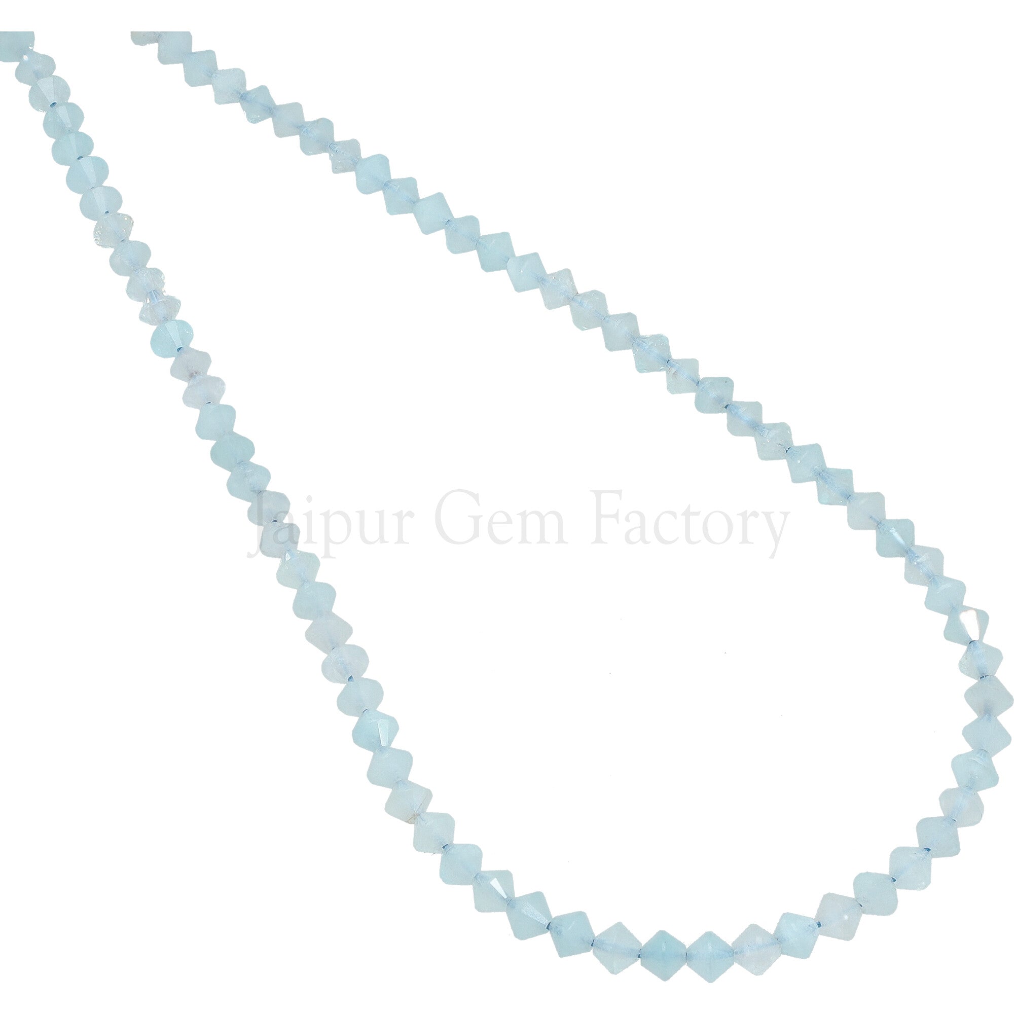 4 MM Diamond Cut Aquamarine Faceted Saucer Beads 15 Inches Strand