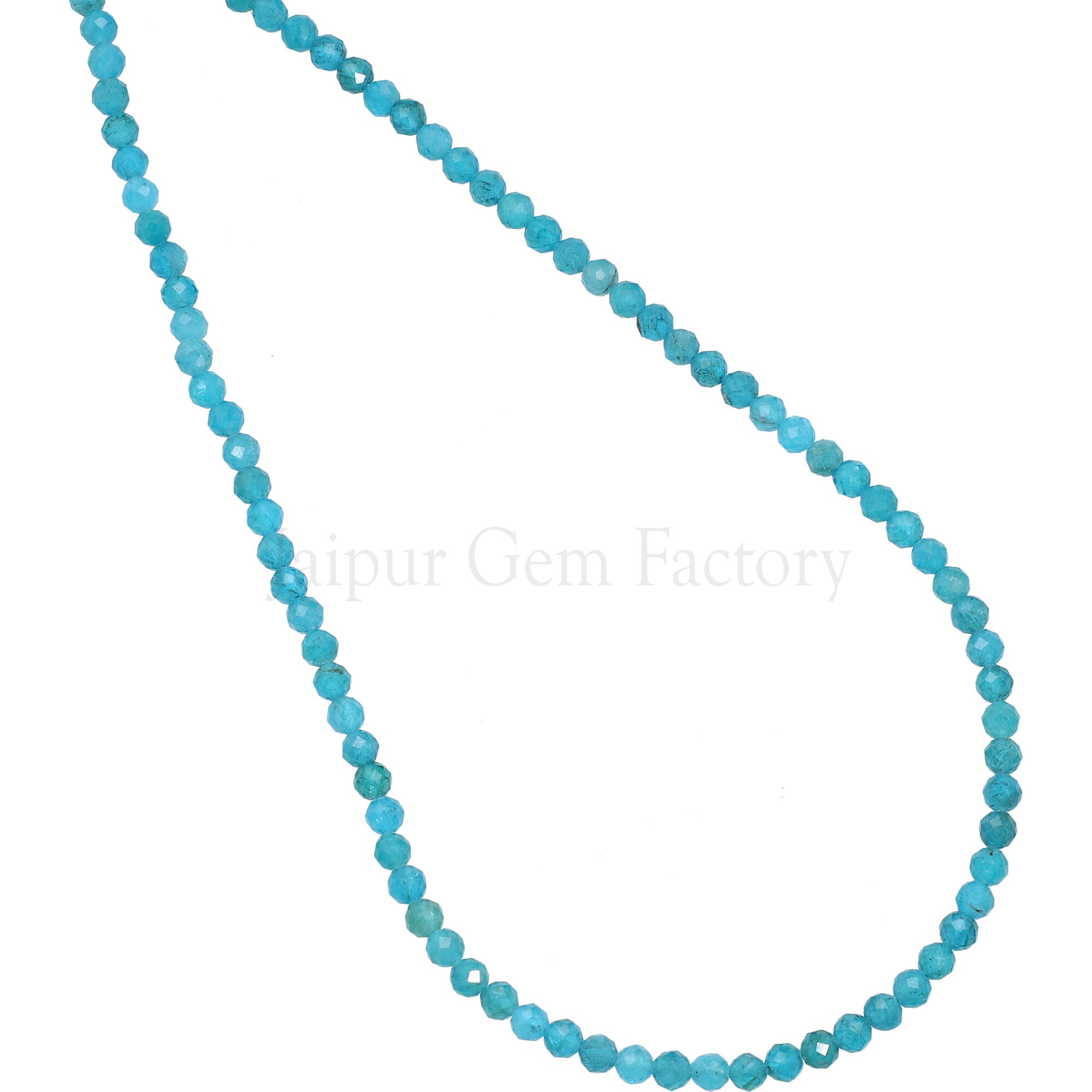 3 - 3.5 MM Dark Blue Apatite Faceted Round Beads 15 Inches Strand