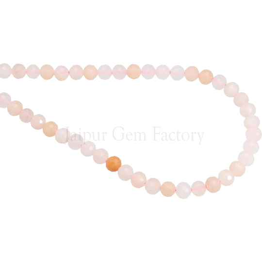 Pink Aventurine Faceted Round Beads 6-5.5mm 15 Inch Strand
