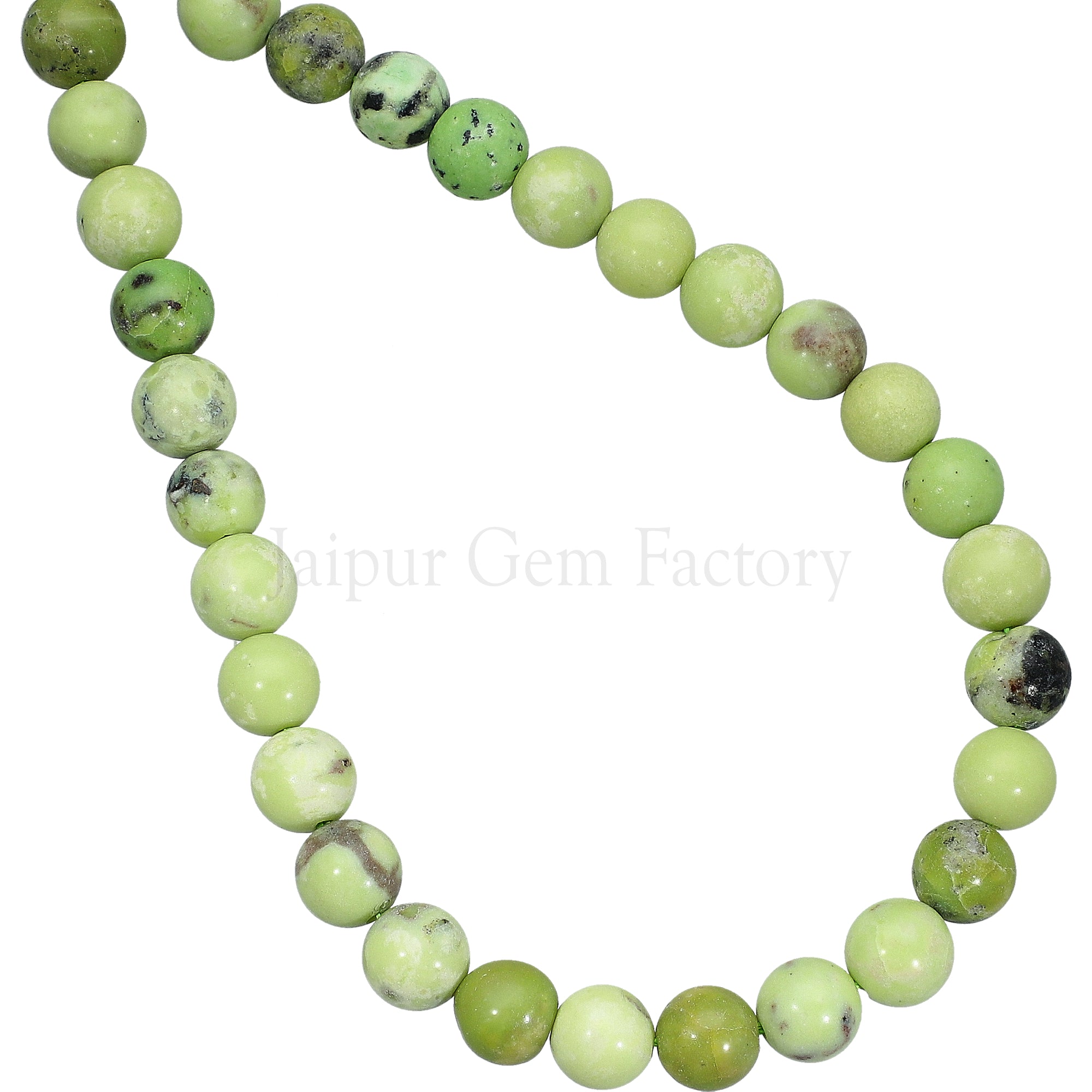 8 - 9 MM Green Jasper Smooth Round Beads 14 Inches Strand