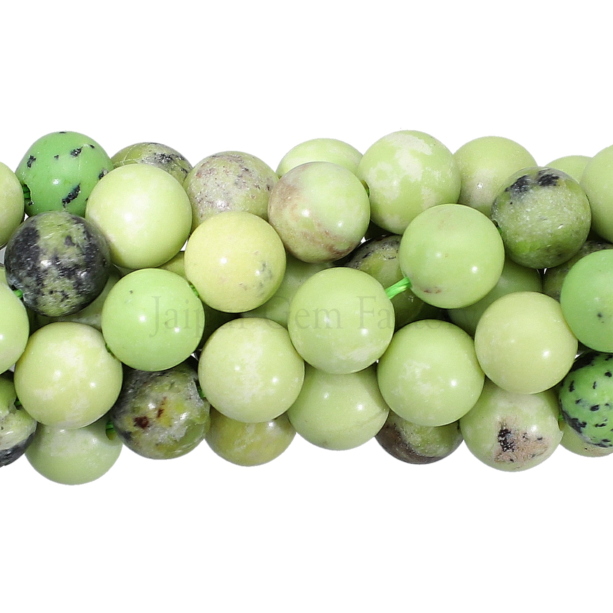 8 - 9 MM Green Jasper Smooth Round Beads 14 Inches Strand