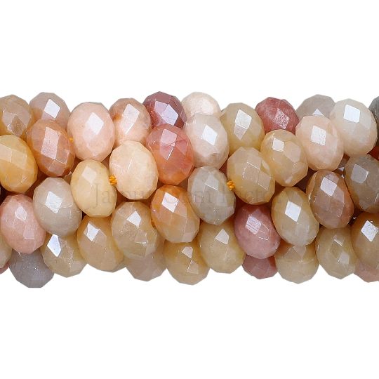 Multicolor Jade Faceted Rondelle Beads 8x5mm 14 Inch Strand