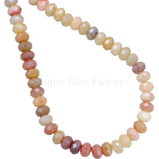Multicolor Jade Faceted Rondelle Beads 8x5mm 14 Inch Strand