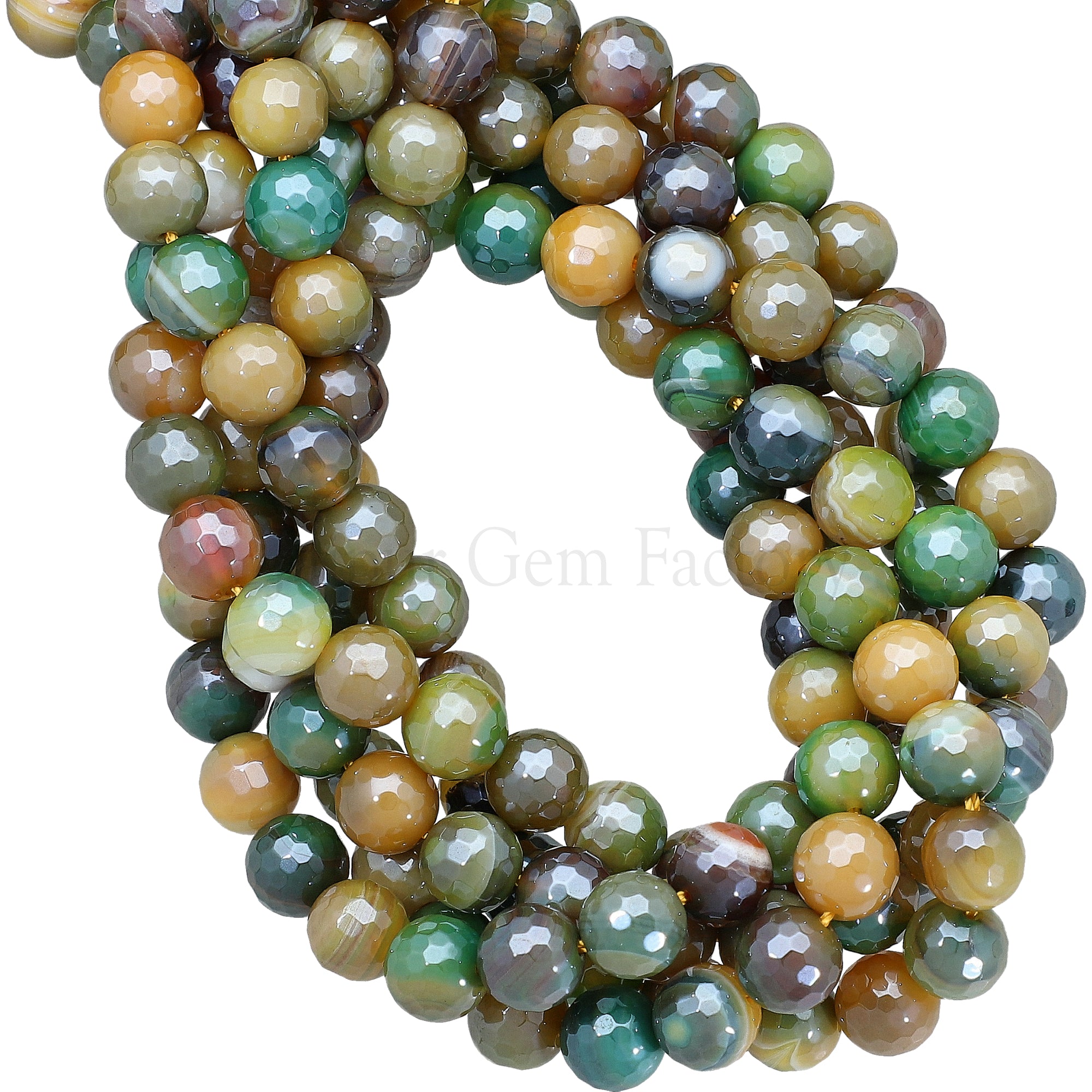 8 MM Mystic Coated Agate Faceted Round Beads 14 Inches Strand