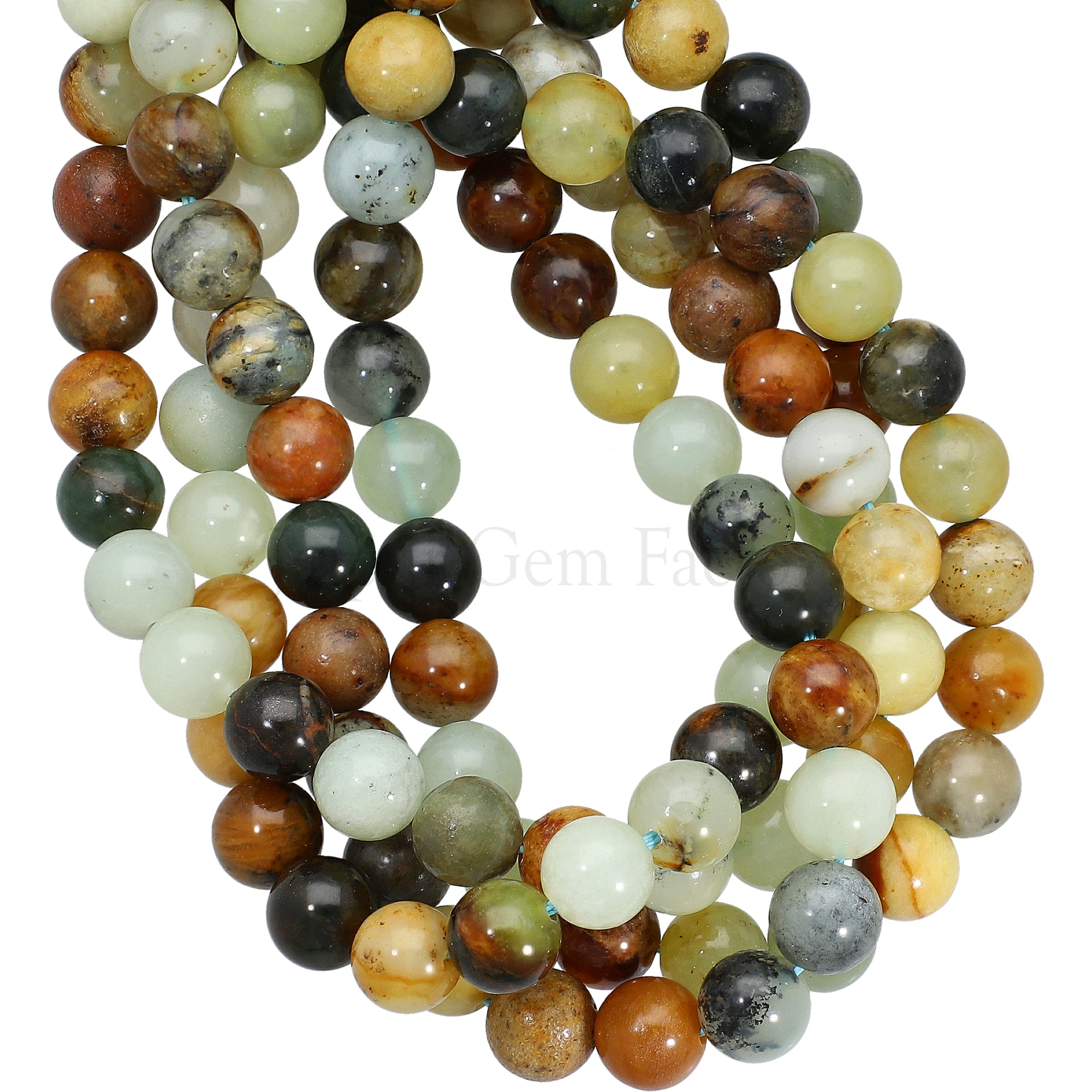 8 MM Flower Jade Smooth Round Beads 14 Inches Strand