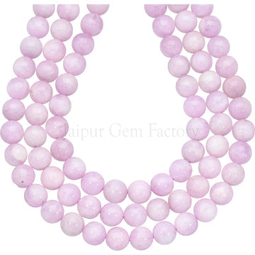 8 MM Kunzite Smooth Round Beads 14 Inches Strand