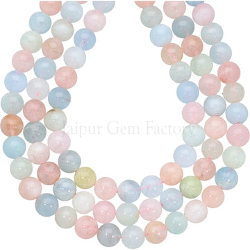 8 MM Morganite Smooth Round Beads 14 Inches Strand