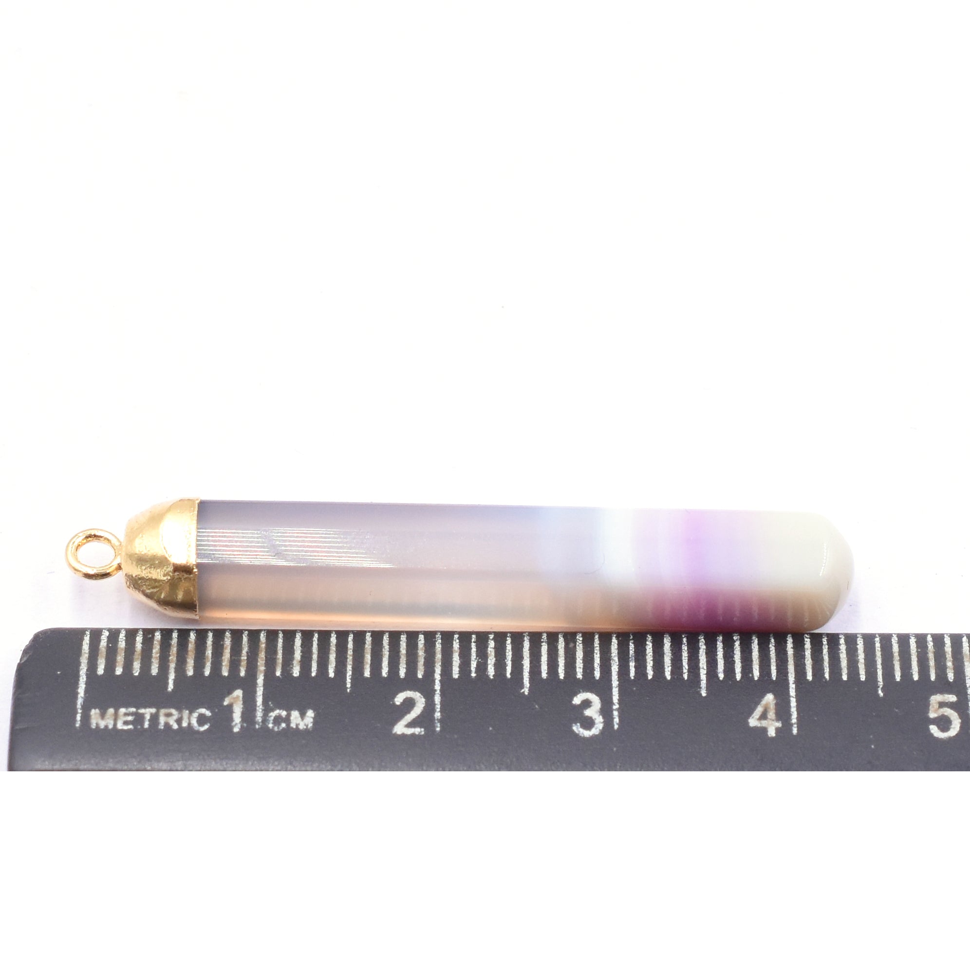 Capsule shape purple pendant


