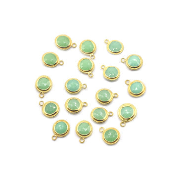 Chrysoprase chalcedony round pendant