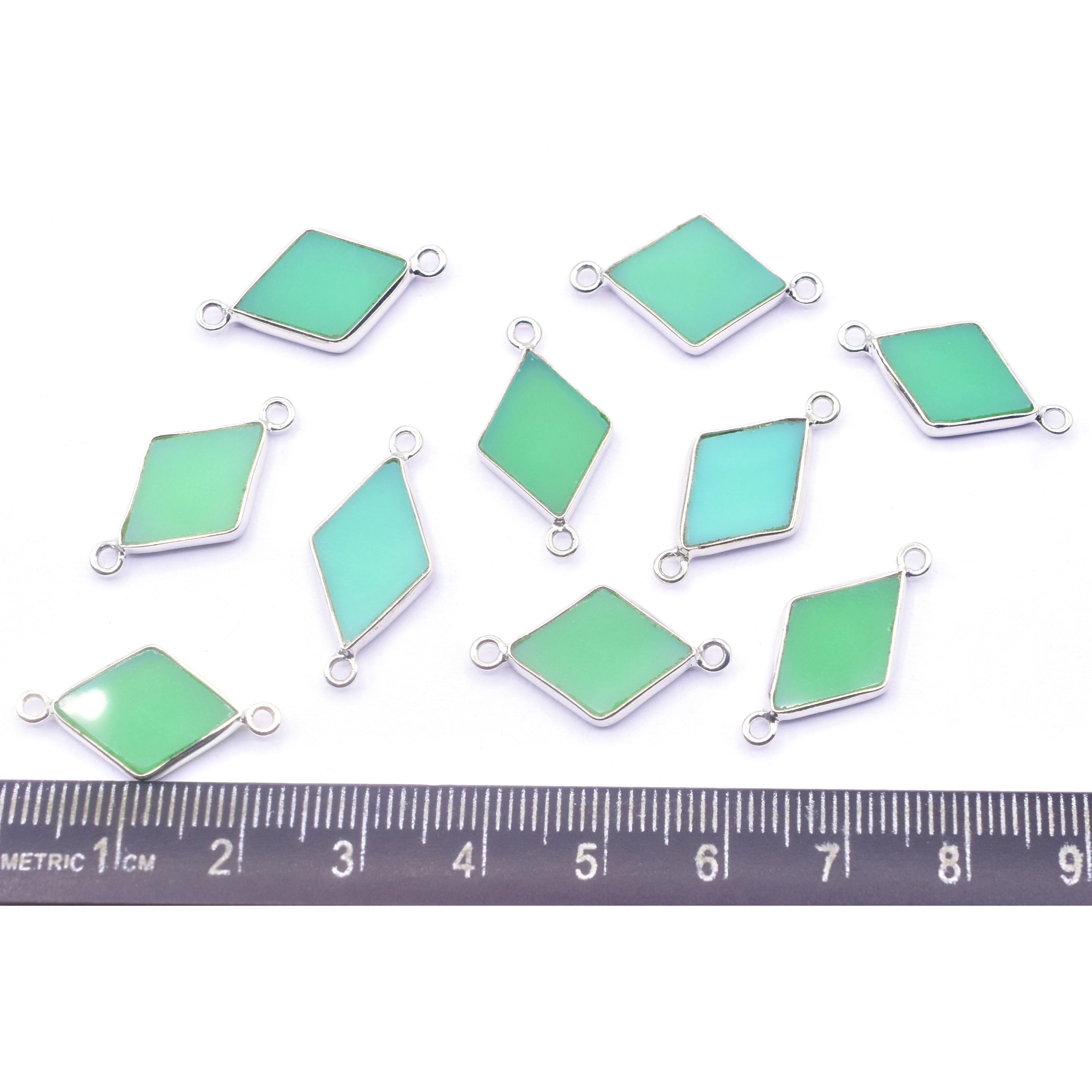 Chrysoprase gemstone connector

