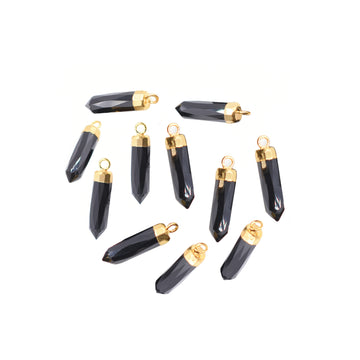 Elegant Black Onyx Bullet pendant with gold electroplated frame