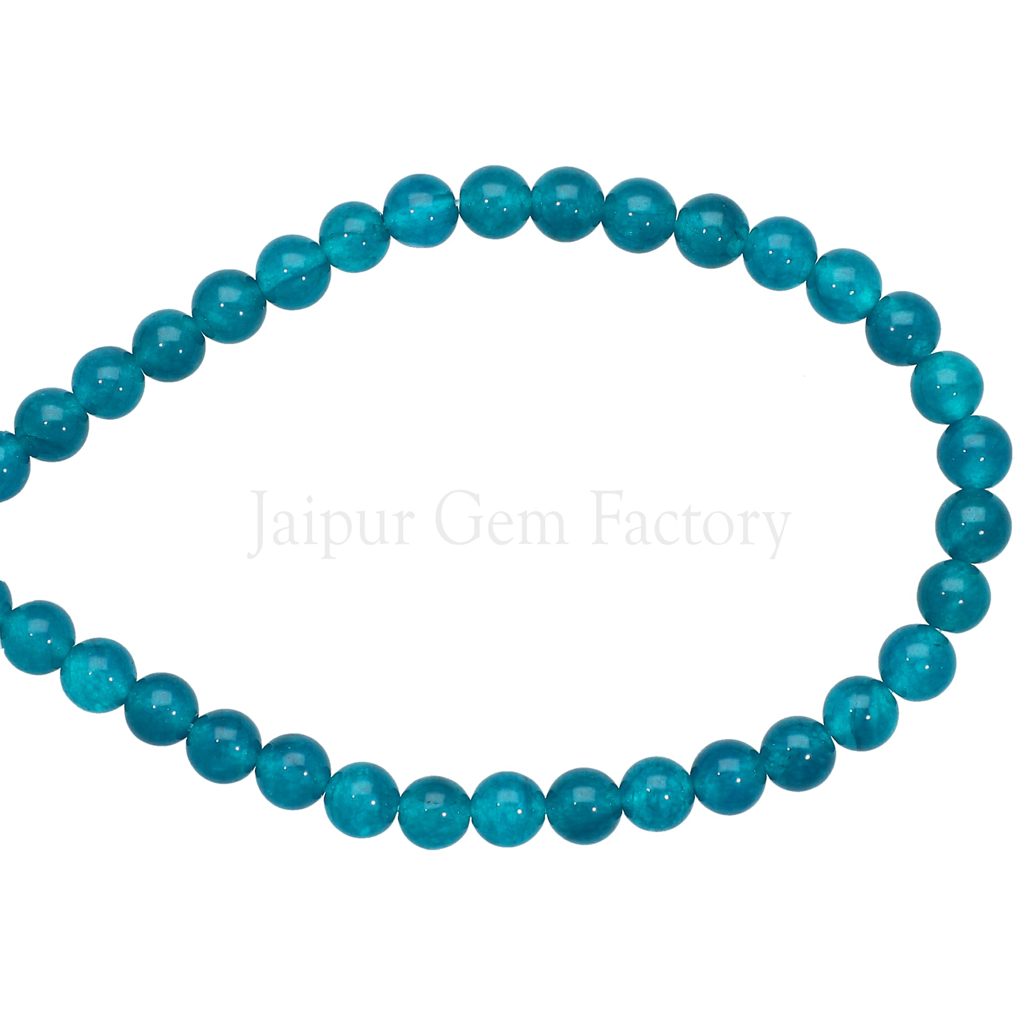 6 MM Dark Apatite Blue Jade Smooth Round Beads 15 Inches Strand