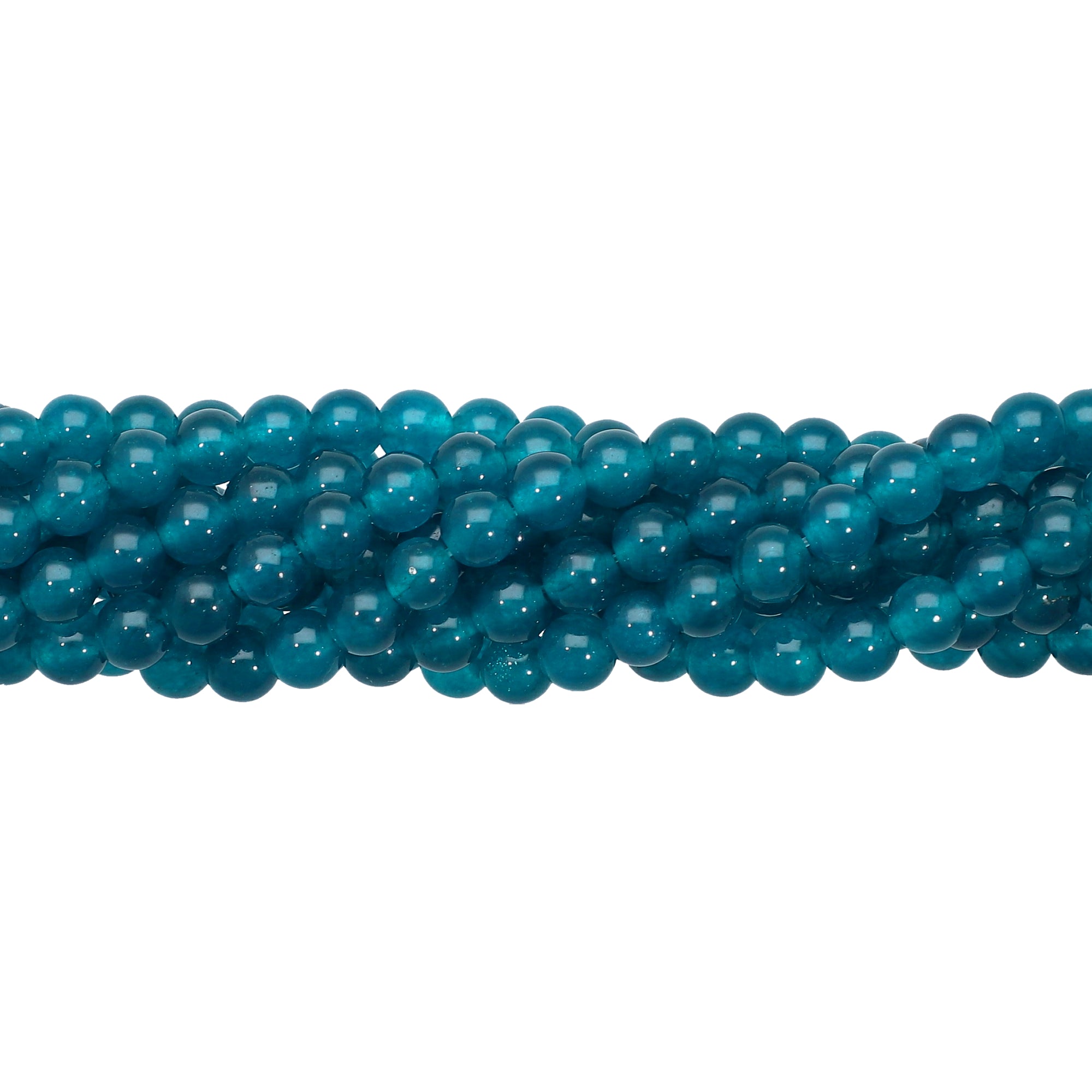 6 MM Dark Apatite Blue Jade Smooth Round Beads 15 Inches Strand