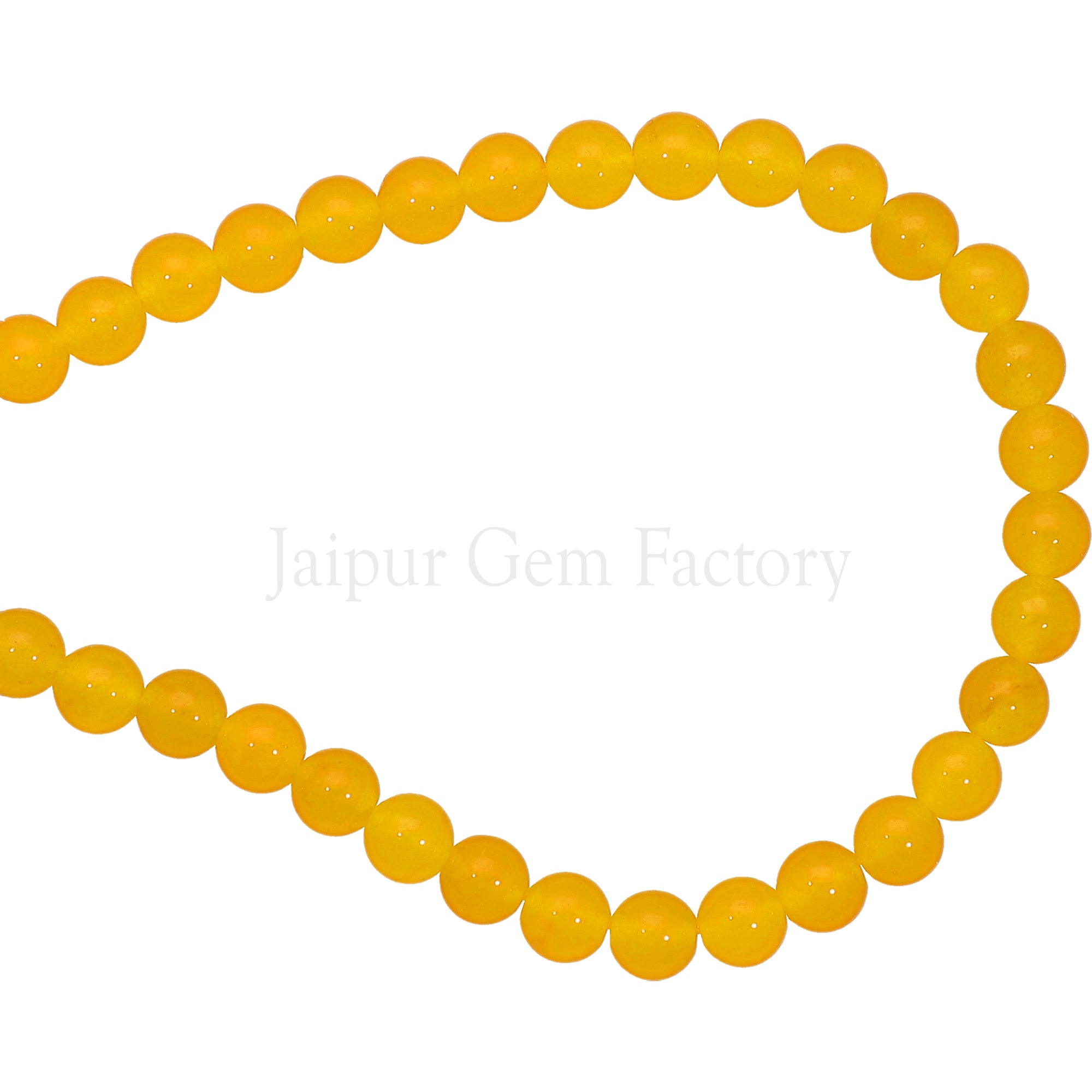 6 MM Dyed Yellow Natural Jade Smooth Round Beads 15 Inches Strand