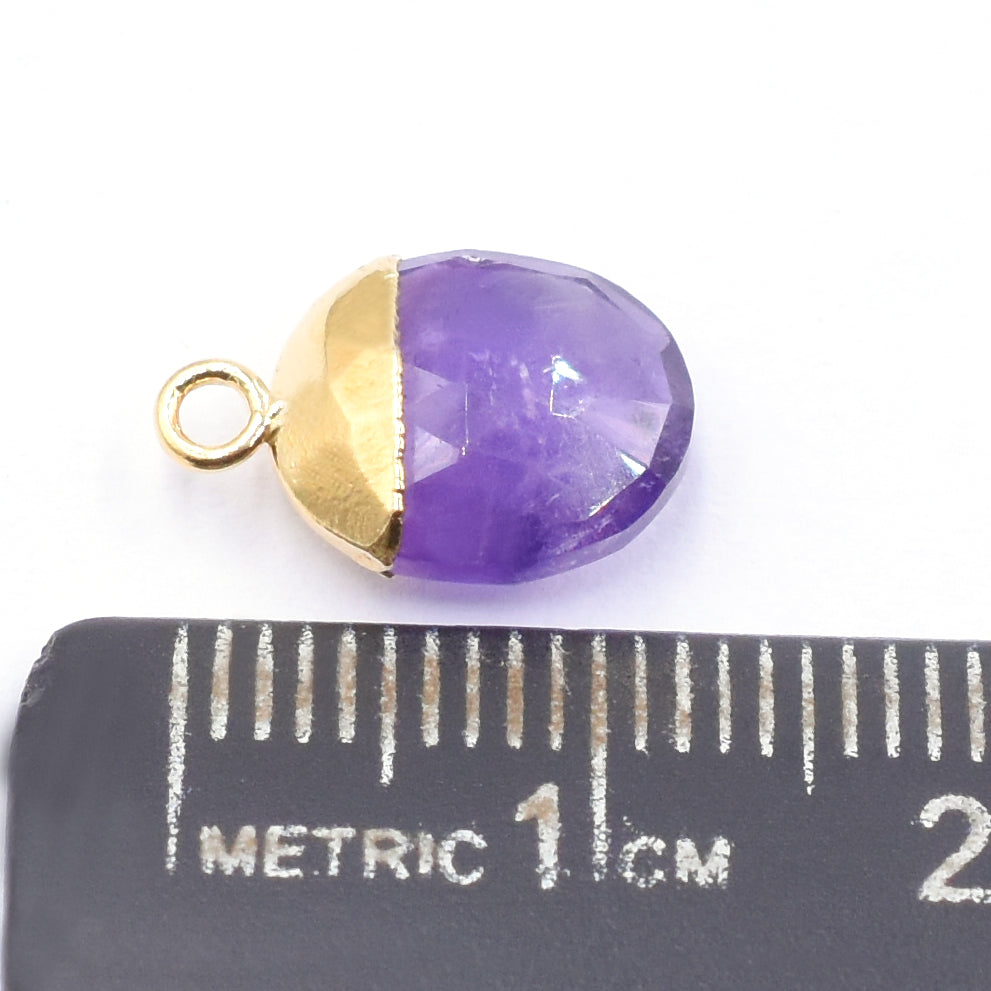 Electroplated Amethyst Oval Pendant – 10x8MM
