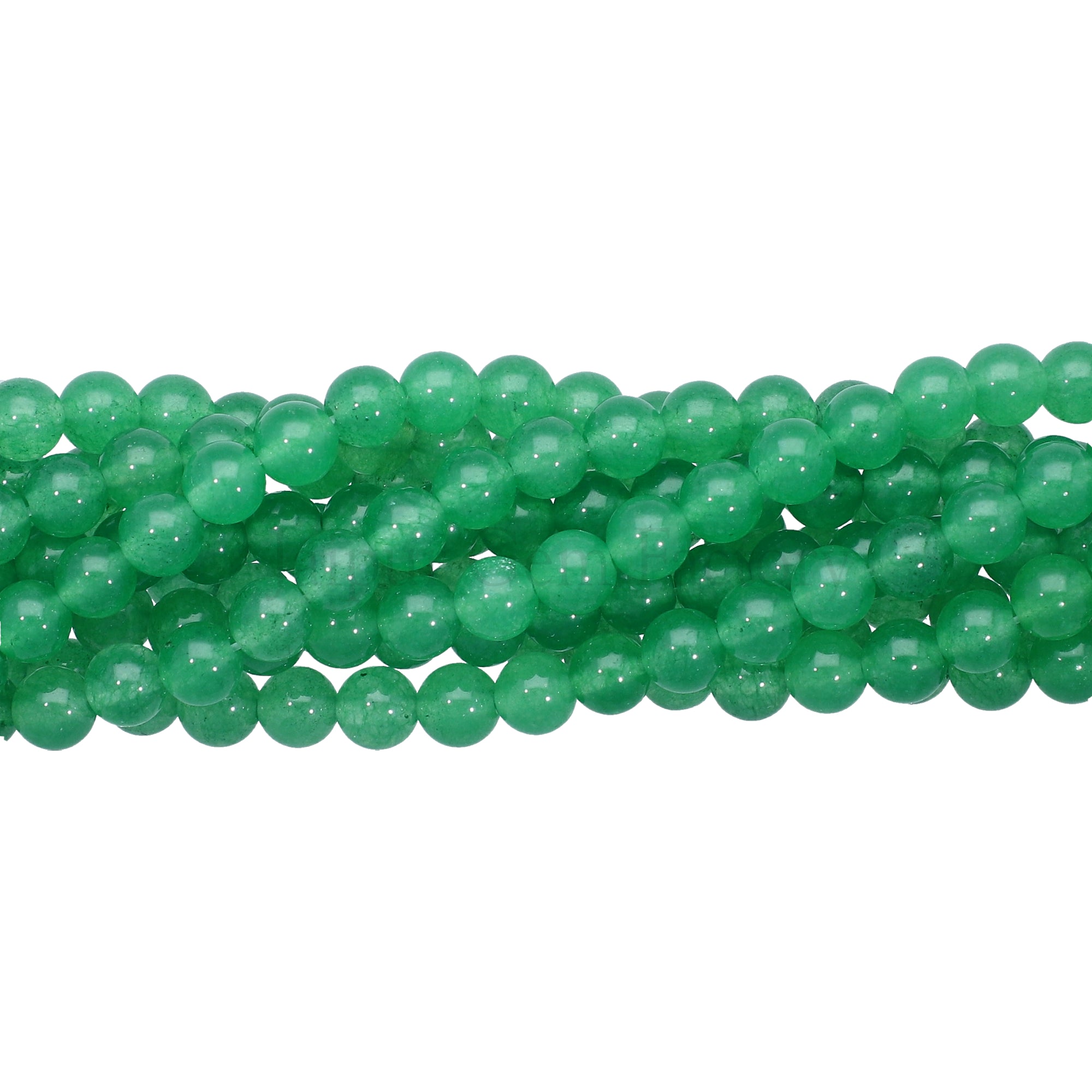 6 MM Emerald Green Jade Smooth Round Beads 15 Inches Strand