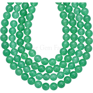 6 MM Emerald Green Jade Smooth Round Beads 15 Inches Strand