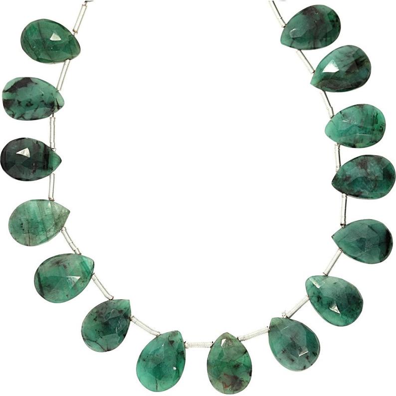 Faceted Emerald Beads Strand
