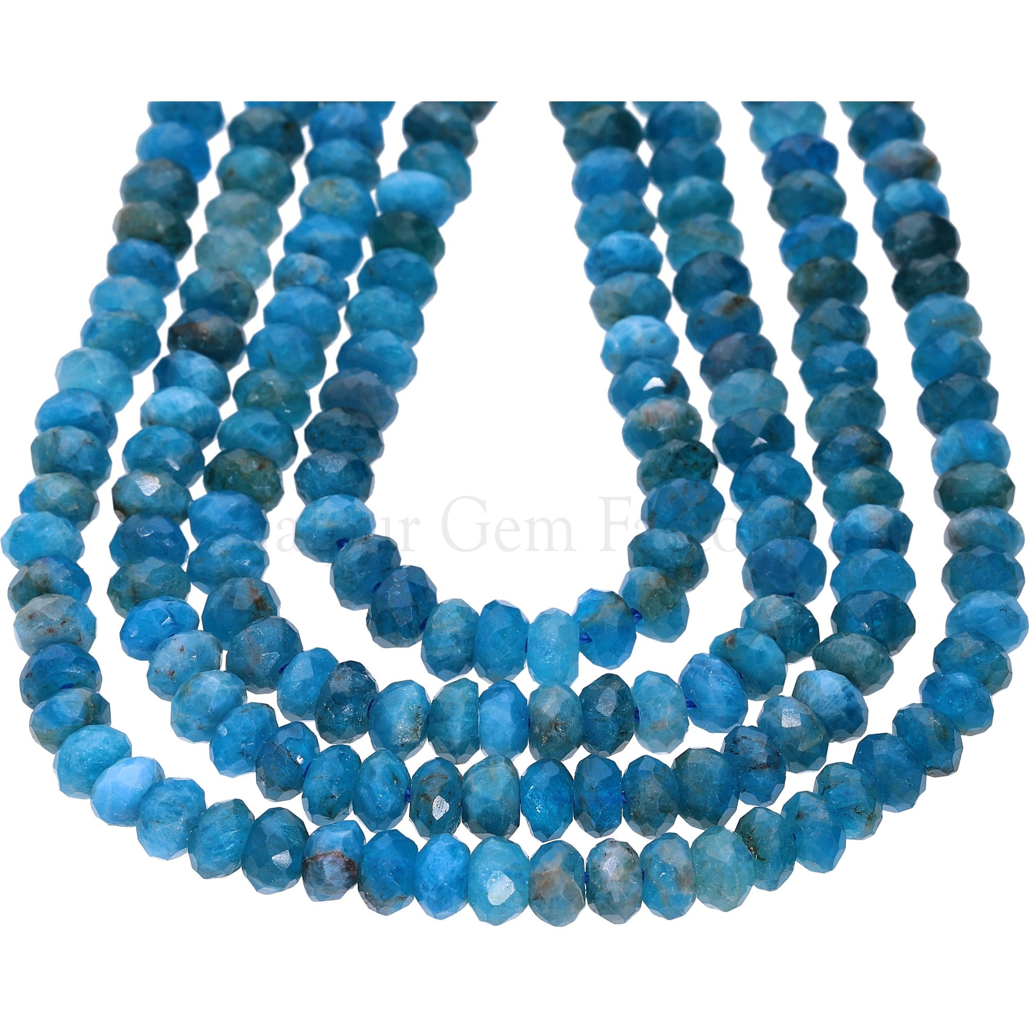 Faceted Rondelle Shape Apatite Beads