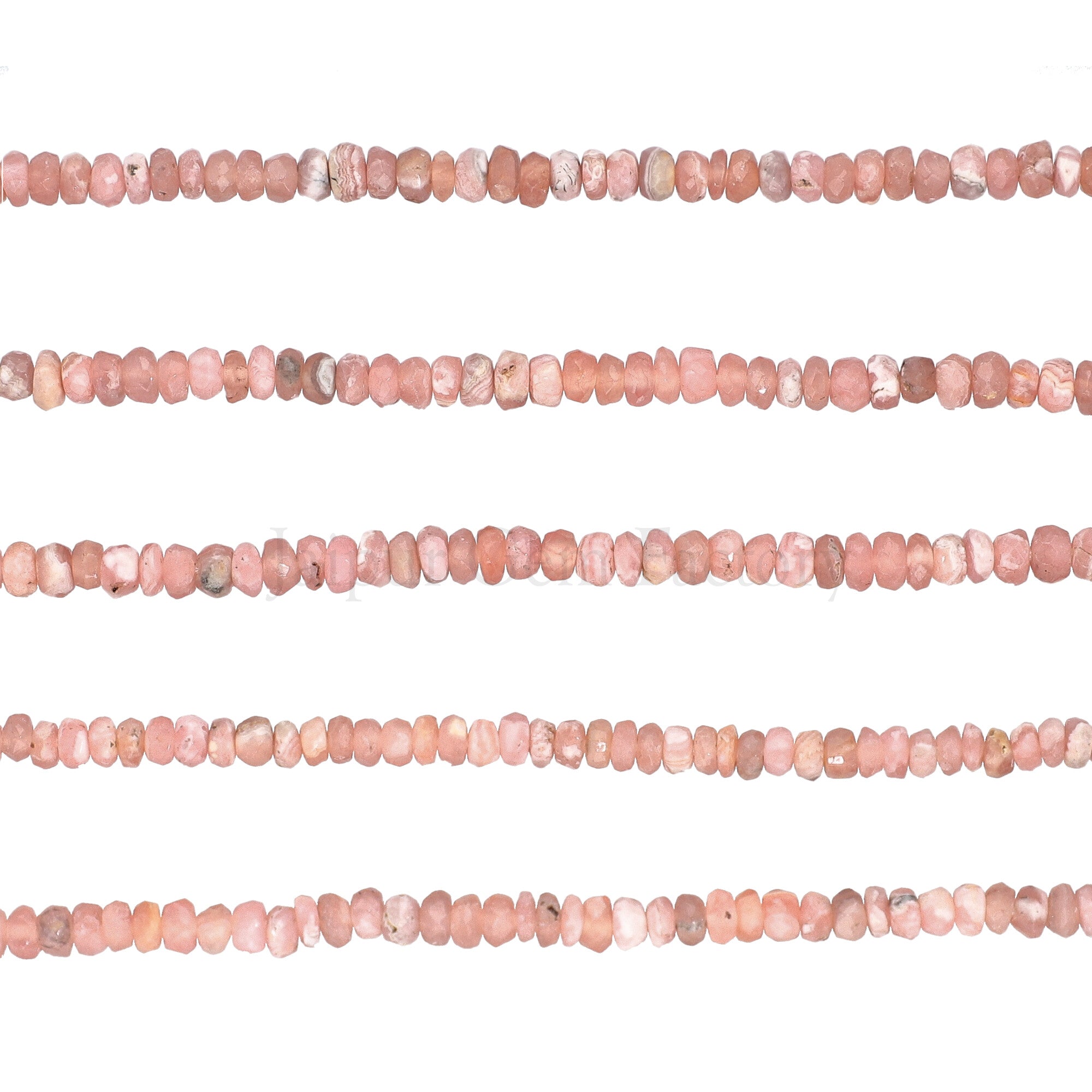 Faceted Rondelle Shape Rhodochrosite Beads
