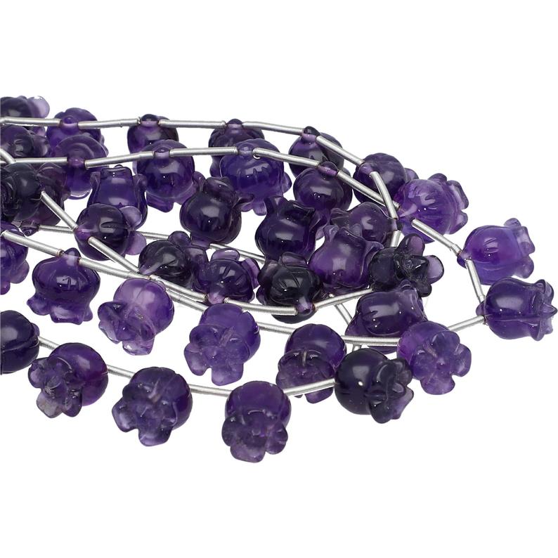 Fancy Carved Amethyst Gemstone Beads
