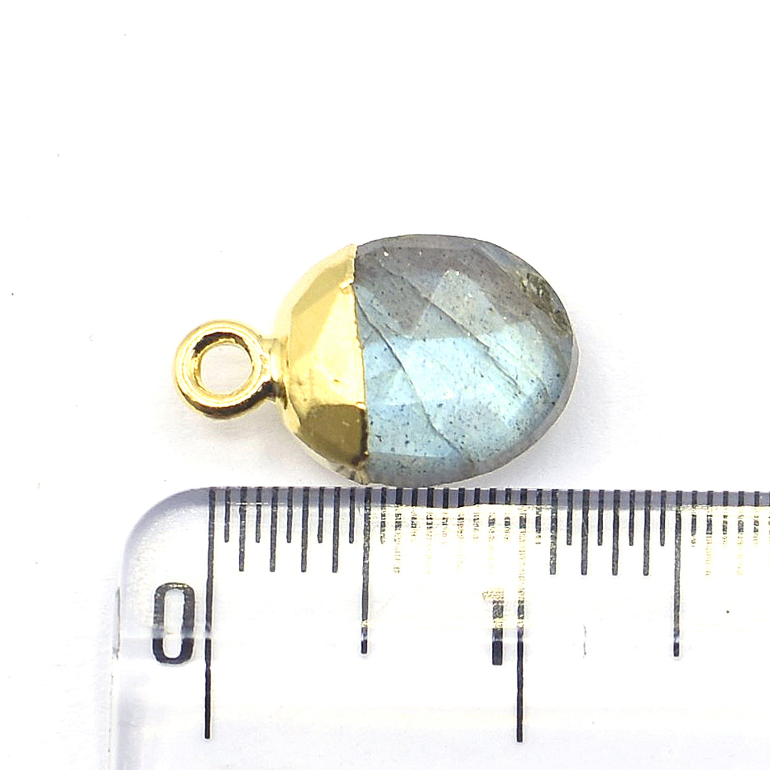 Labradorite Gold Oval Pendant