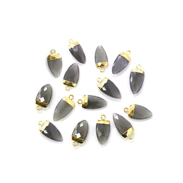 Arrow shaped Gray Moonstone pendant with gold finish