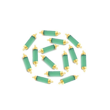 Gold plated Green Onyx barrel connector