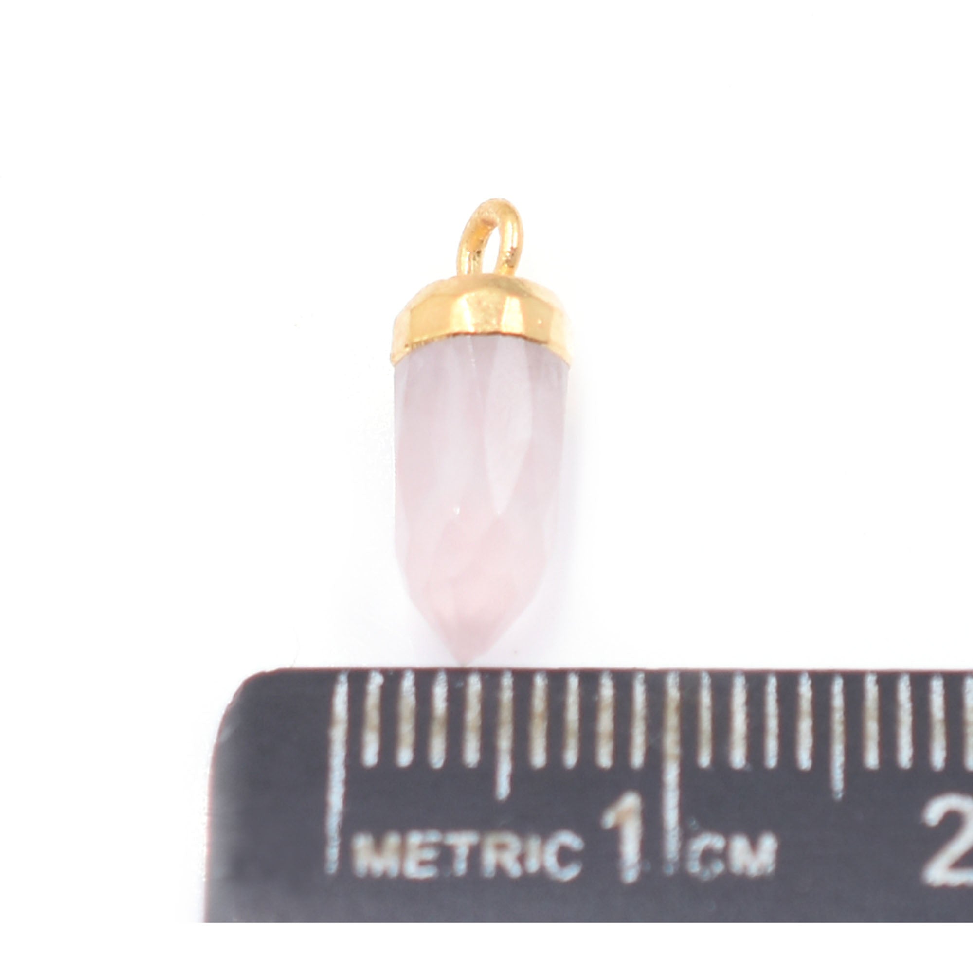 Handmade Rose Quartz Bullet Pendant for Jewelry

