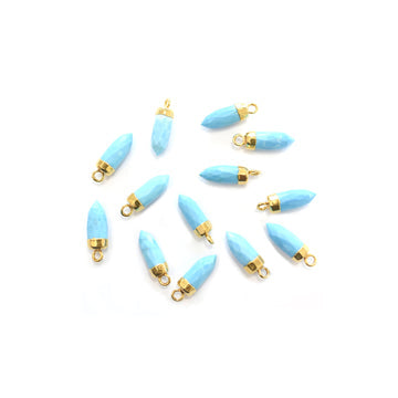 Gold plated Howlite bullet pendant.