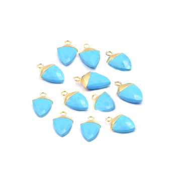  Gold plated Howlite Shield pendant