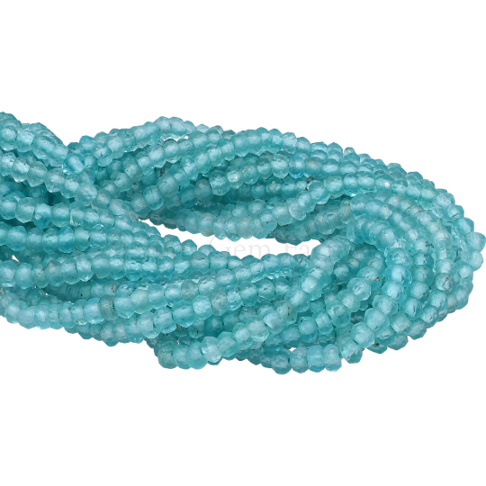 Apatite Faceted Button Shape Beads Strand