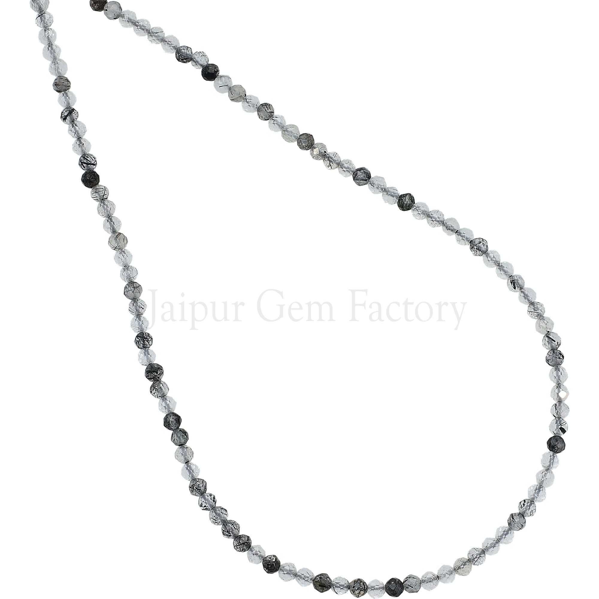 2.5 MM Natural Tourmaline Quartz Faceted Round Beads